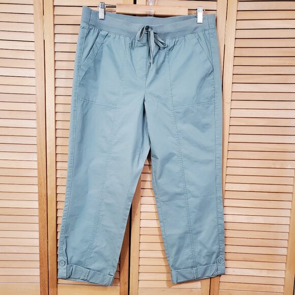Talbots Green Button Cuff Pull On Capri Pant Size 10 - Picture 7 of 7